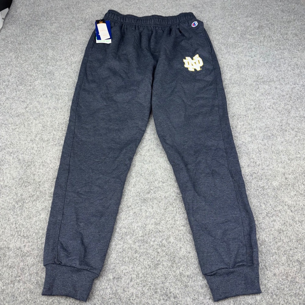 Champion Notre Dame Fighting Irish Sweatpants Mens Large Gray Joggers NCAA Logo